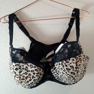 Women's Leopard Lace Bra sz 44 DD Bra